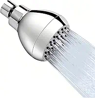 Chuveiro de alta pressão cromado de 7,6 cm - jatos autolimpantes rotativos de 360°, otimizador de fluxo de economia de água, fácil instalação e ABS à prova de ferrugem, spray de chuva de spa para