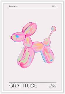 Drimiler Retro Colorful Holographic Dog Balloon Poster Funky Playful Pin...