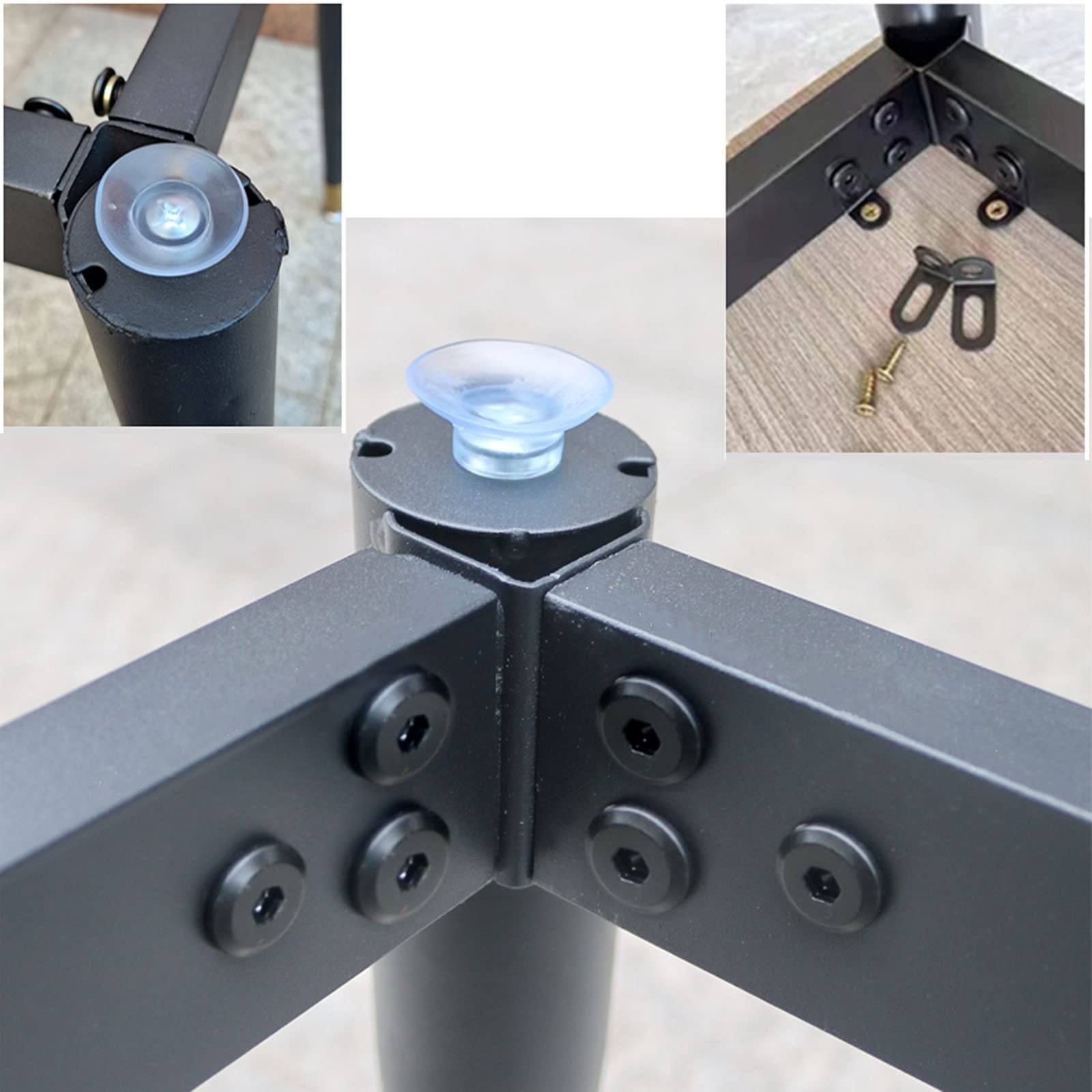 Gambe regolabili in metallo per tavolo da pranzo in ferro resistente, supporto per tavolo da lavoro e scrivania, include viti 65 x 40 cm, altezza 50 cm, perfette per mobili personalizzati