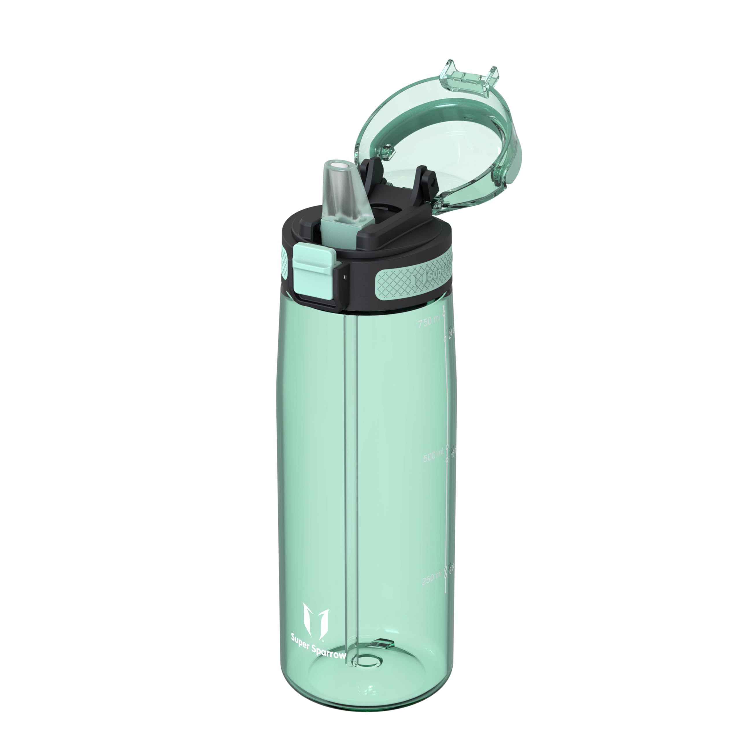 Super Sparrow Borraccia - TouchSip Sportiva Bottiglia - 500ml/750ml/1L - Tritan Senza BPA, a Prova di Perdite - Borracce con Cannuccia Ideale per Scuola e Sport