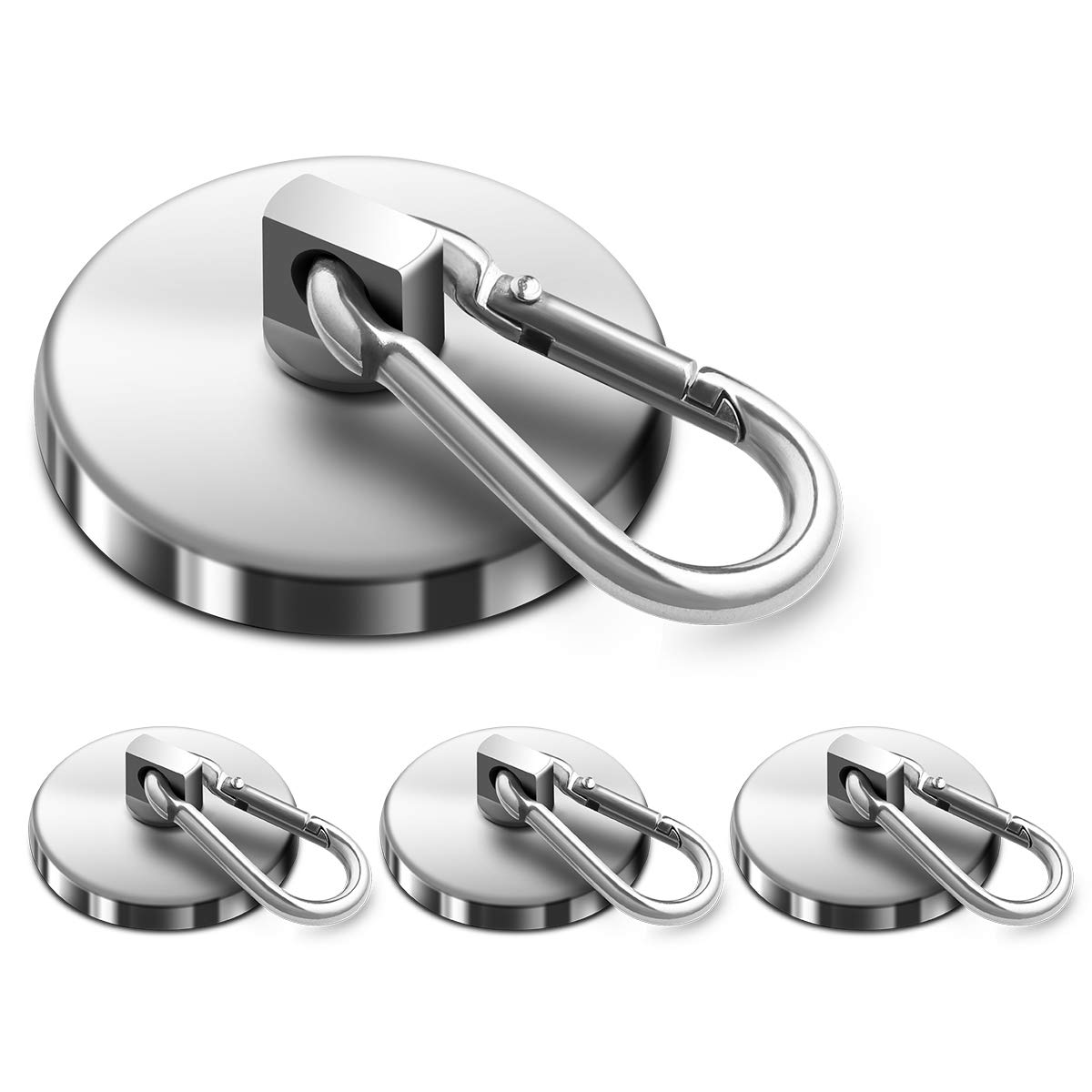 マグネットフック Cosego 強力 磁石 フック取外可能 直径25mm 耐荷重20KG 4個入 金属製シルバー キッチン/オフィス/業務/浴室/室外/壁掛け用 (4個入)