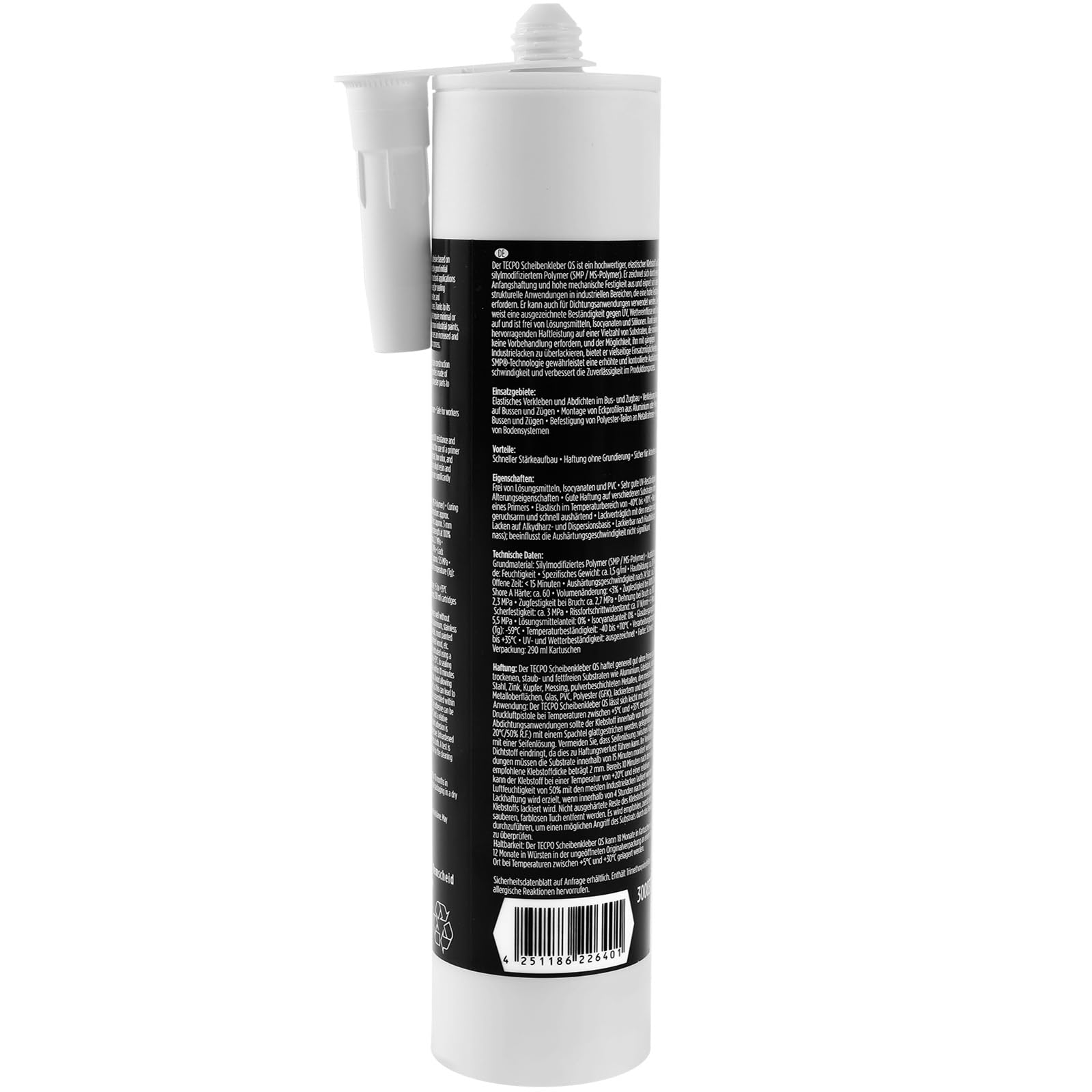 TECPO Ruitdemontagegereedschapsset, 10-delig, 2 x ruitenlijm 290 ml met