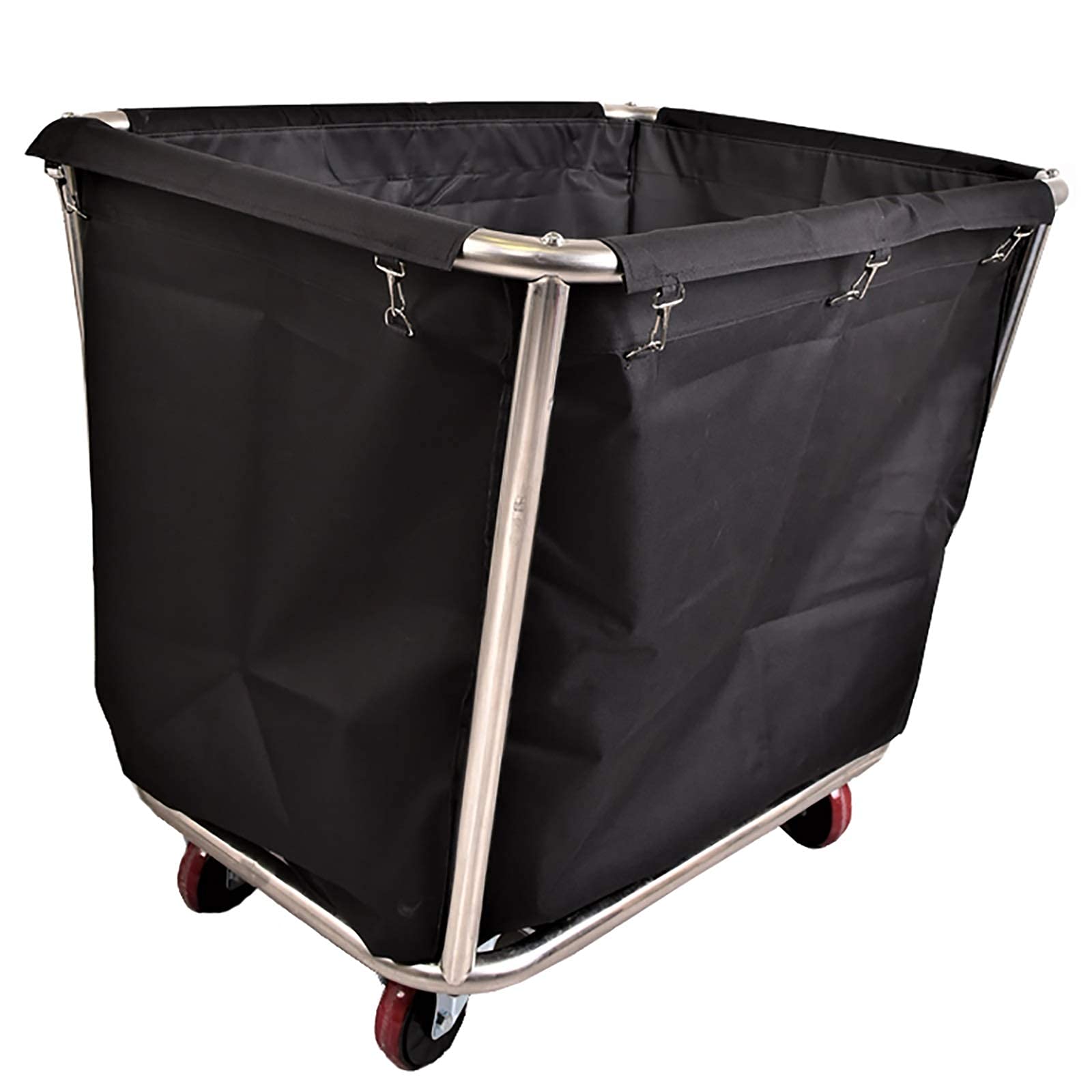 DFEDHF Black Heavy Duty Laundry Sorter Cart with 4 Inch Wheels, Utility Rolling Trolley for Dirty Clothes Storage, Stainless Steel Oxford Cloth