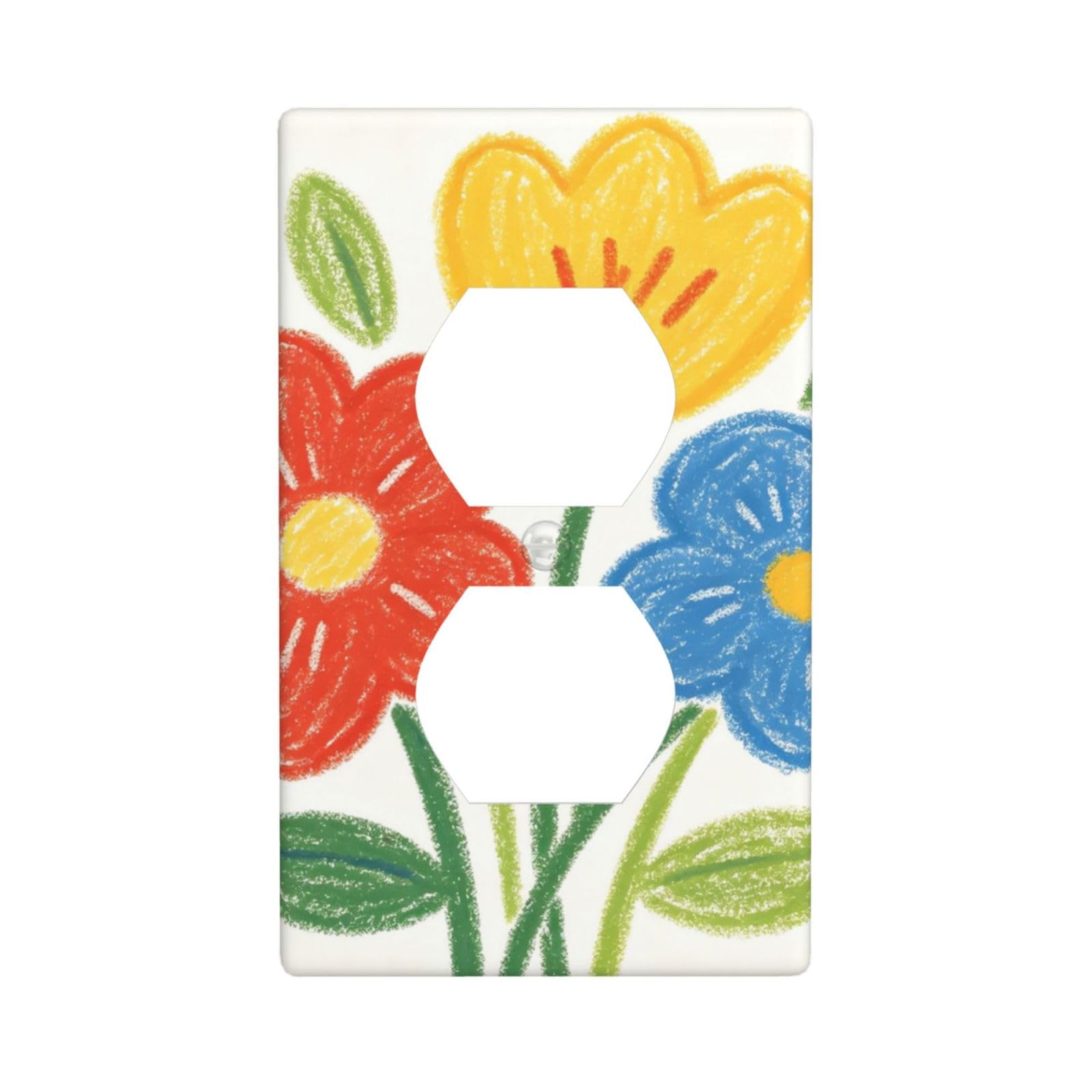 Color Pencil Art Decorative Switch Plate Cover-Unbreakable Polycarbonate Wall Plate for Home Office, 1 Gang with Screws