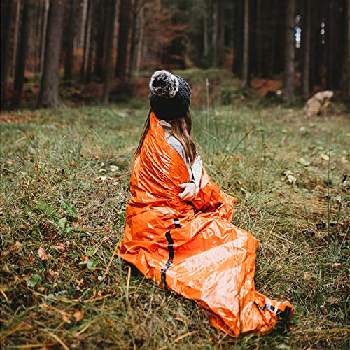 Image of Emergency Sleeping Bag,Lightweight Keep Thermal Waterproof Camping Bag PE Aluminum Film Emergency Blanket(Orange) Emergency Sleeping Bags for Camping Travel Backpacking Wild Adventure
