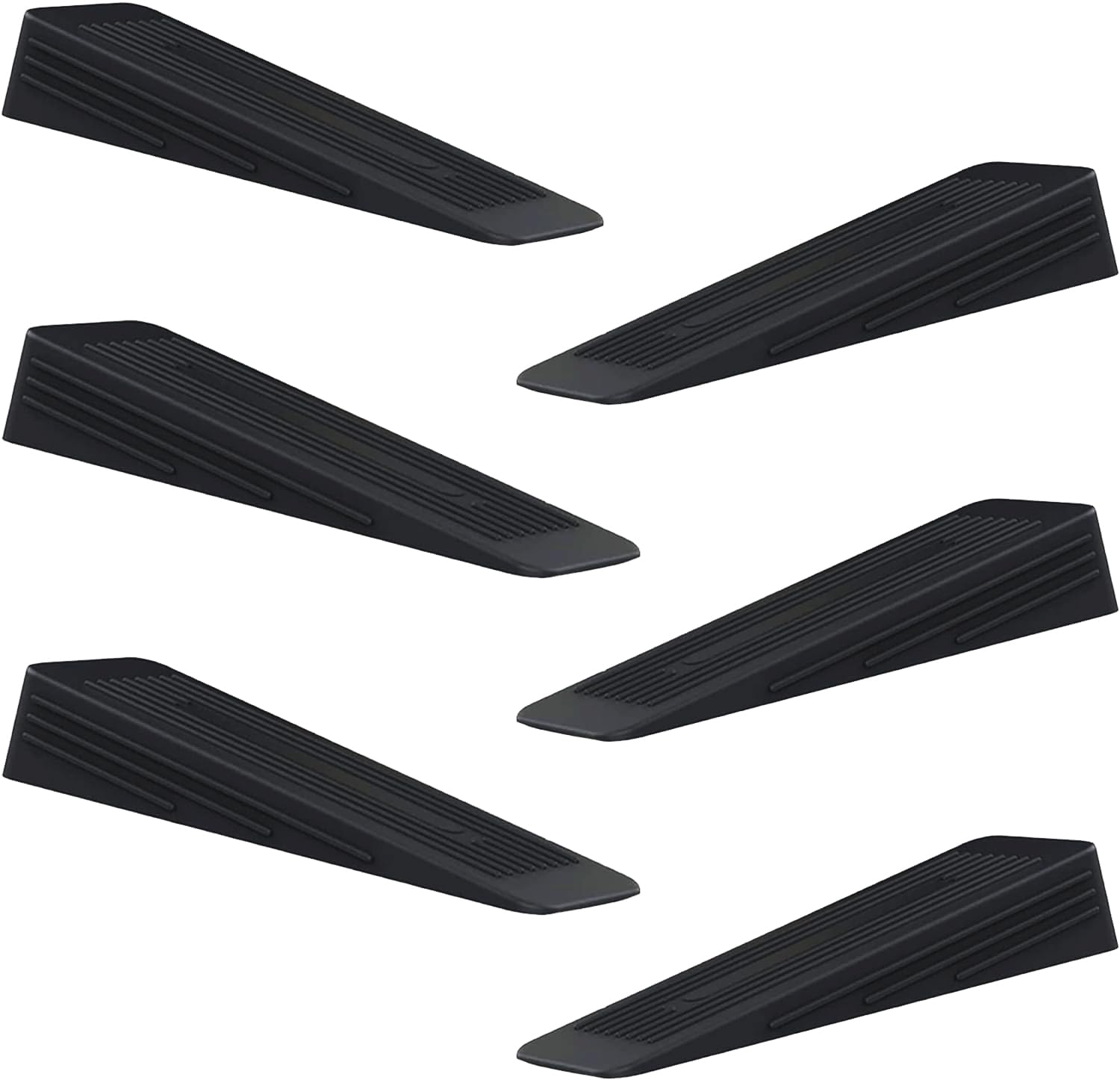 Affixers Black (Pack Of 6) Door Stop | Door Stoppers For Floor Anti-Skid, Durable, And Heavy Duty Rubber Door Stops | Ideal For All Types Of Surfaces | Door Wedges Indoors (Black, Pack Of 6)