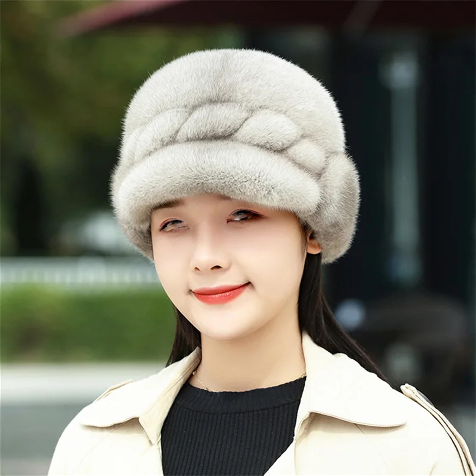 Mkjuuior Cappello invernale in peluche da donna per attività all'aperto