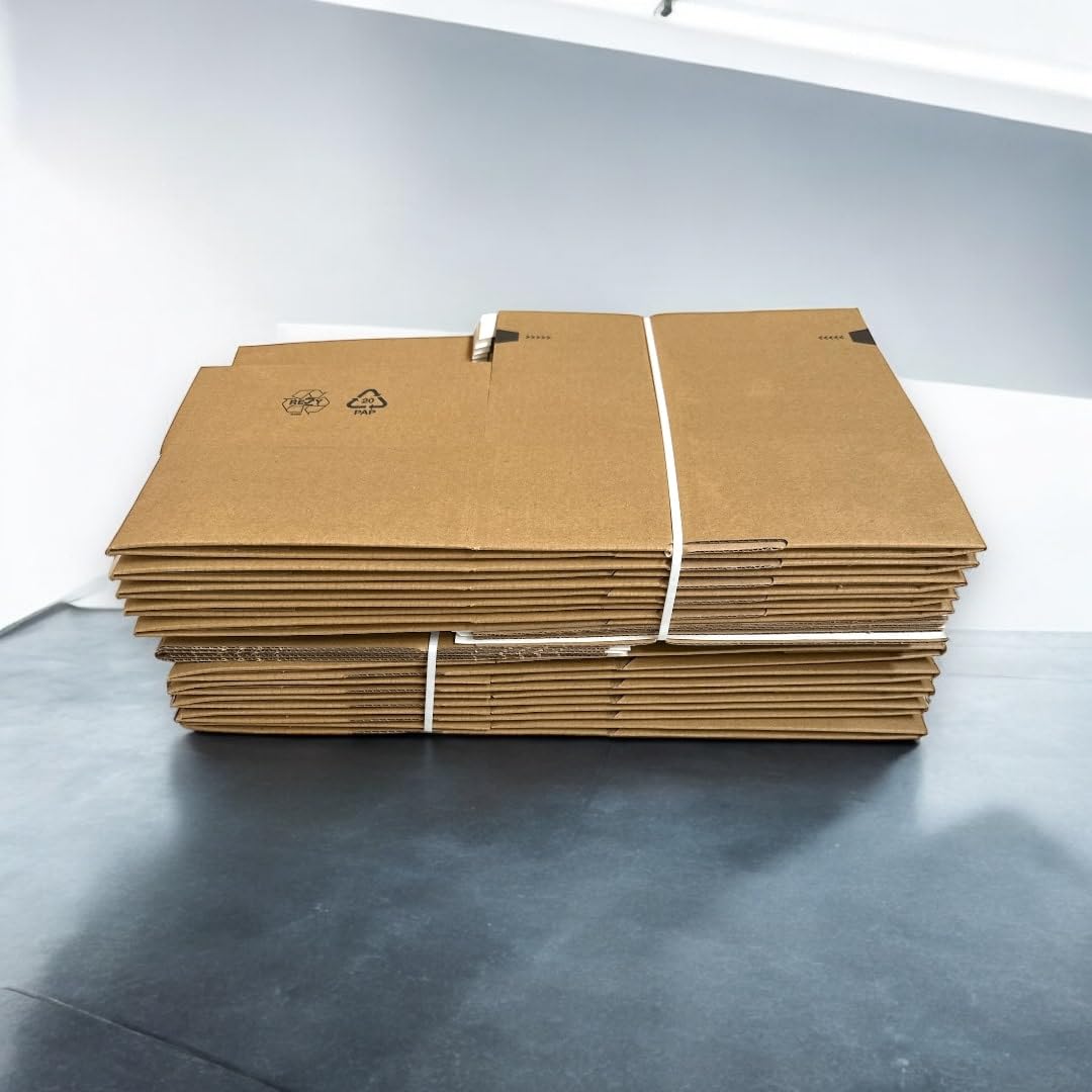 300 Stück Automatikkarton Verpackungskartons 195x95x90mm Versandkartons mit selbstklebendem Deckel für den Warenversand, Versandkarton Pakete für Versand, Kartons Faltkarton Automatikboden