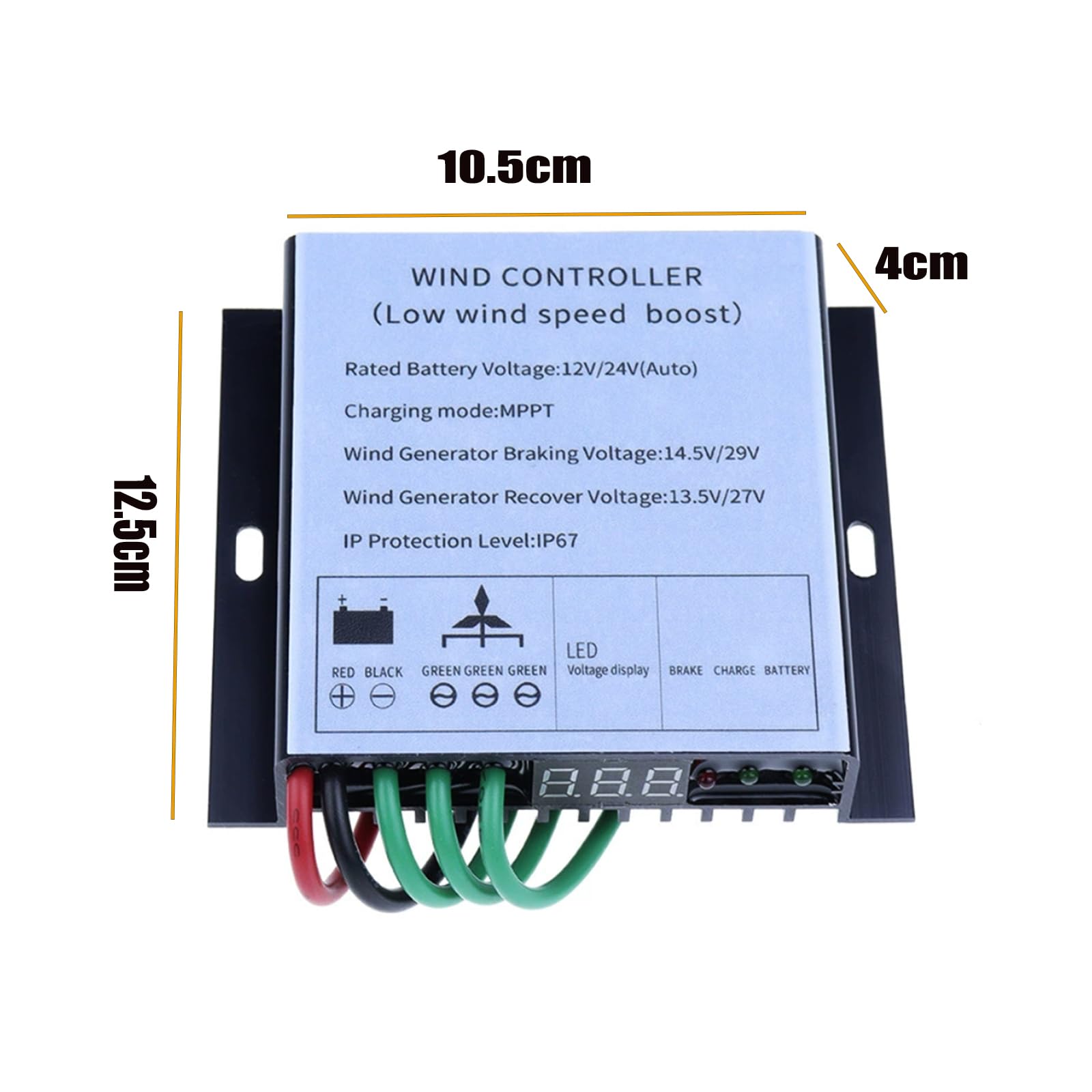 12V 24V 48V 220V Tragbare Windturbine MPPT-Regler | IP67 wasserdichter Windgenerator-Laderegler mit digitaler LED-Anzeige für kleine netzunabhängige Windkraftprojekte