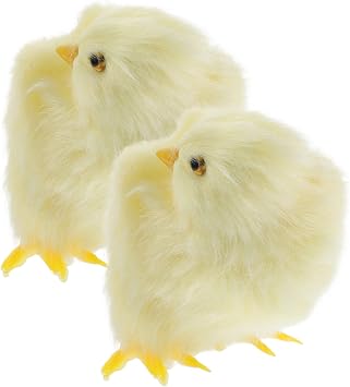 KOMBIUDA 2pcs Plush Chick Toy Simulation Easter Chicks Decoration Adorable Plush Animal Toy for Easter Basket Filler