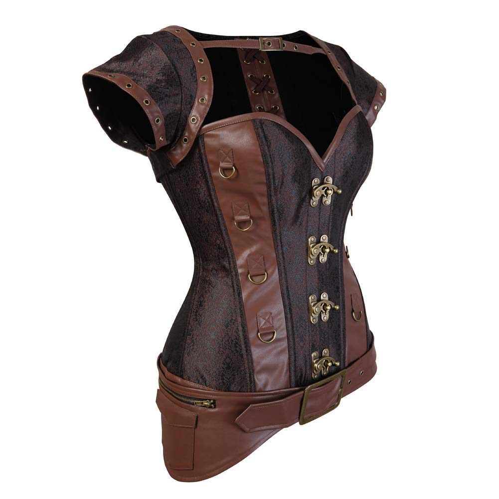 Grebrafan Steampunk Corset Bustier Baleine Acier Femme