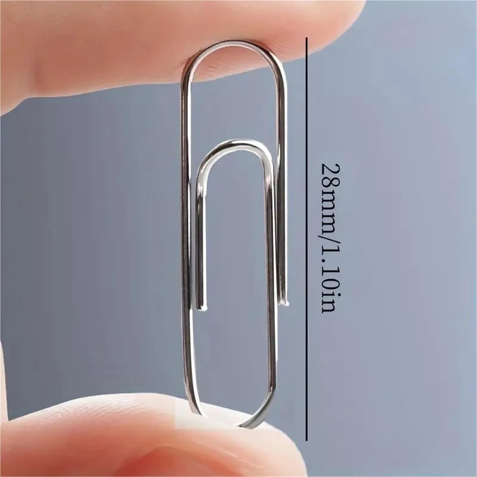 Lot de 1 000 trombones en métal gris clair pour bureau, école, maison