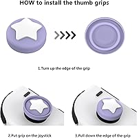 Vista 9 de PlayVital Thumbs Cushion Caps Thumb Grip Caps for Nintendo Switch, Joystick Cover for Nintendo Switch Lite, Thumbstick Grips for OLED Joycon