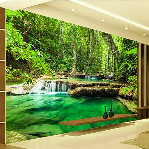 SIBUHUAU Papel tapiz 3D Paisaje de bosque verde Mural grande Sala de estar Dormitorio Mural de fondo