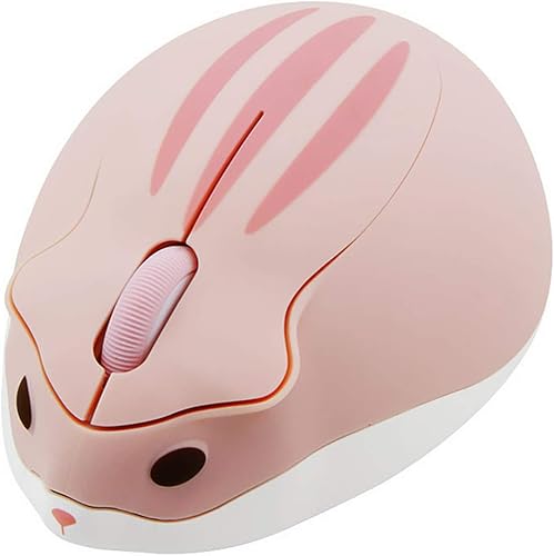 Lindo mouse de hámster, mouse inalámbrico de 2.4 Ghz 1200 DPI con menos ruido, con forma de animal de dibujos animados, ratones ópticos portátiles