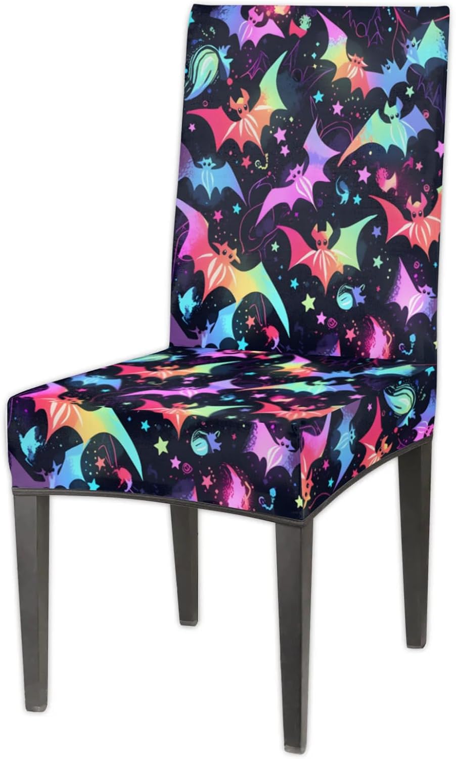 QsirBC Colorful Abstract Bats Stretch Dining Room Chair Covers Set of 4 Chair Slipcovers Removable Washable Kitchen Seat Covers Chair Protectors for Hotel Party Wedding