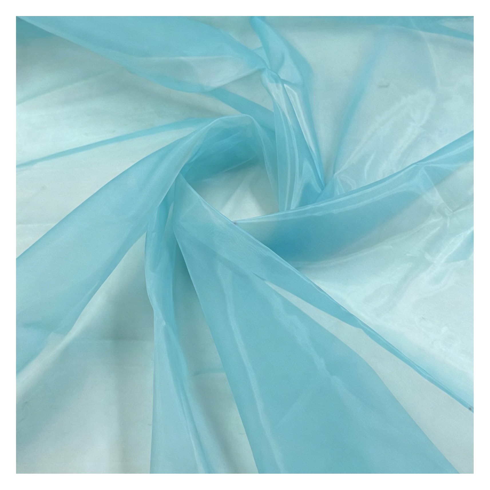 10M x 1.5M Organza Stoff Meterware Transparent Stoffe Zum Nähen Tüll Dekostoff Netzstoff Organza Modestoff Glänzend Kostümstoff für Tischdecken, Kleidung, DIY Basteln, Hochzeitsdeko