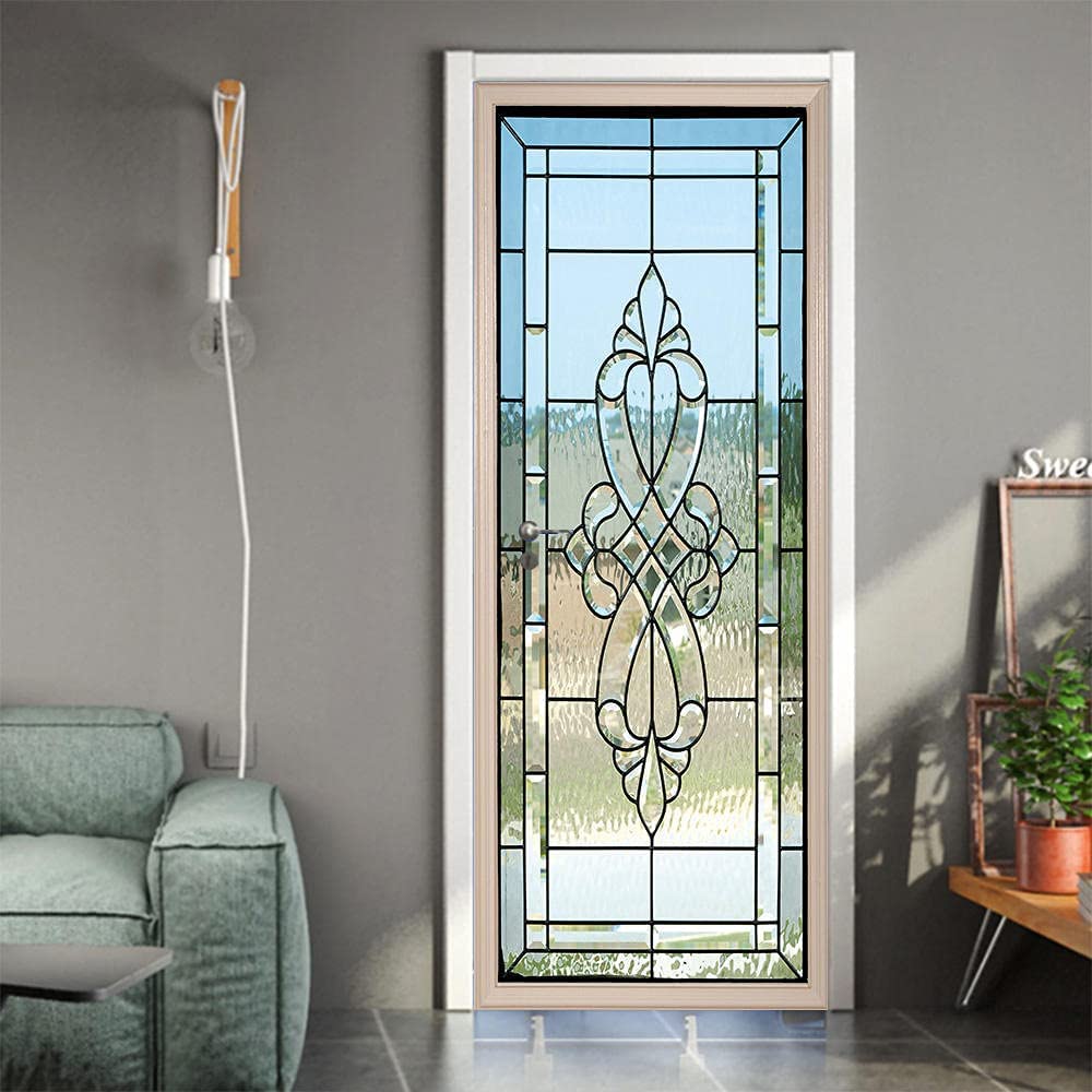 A.Monamour Adesivo Porta Autoadesiva Cabina Telefonica Rossa Di Londra Vinile PVC Adesivi per Porte Interne 3D Pellicola Adesiva Poster Sticker Murale Decorazione da Parete Carta da Parati