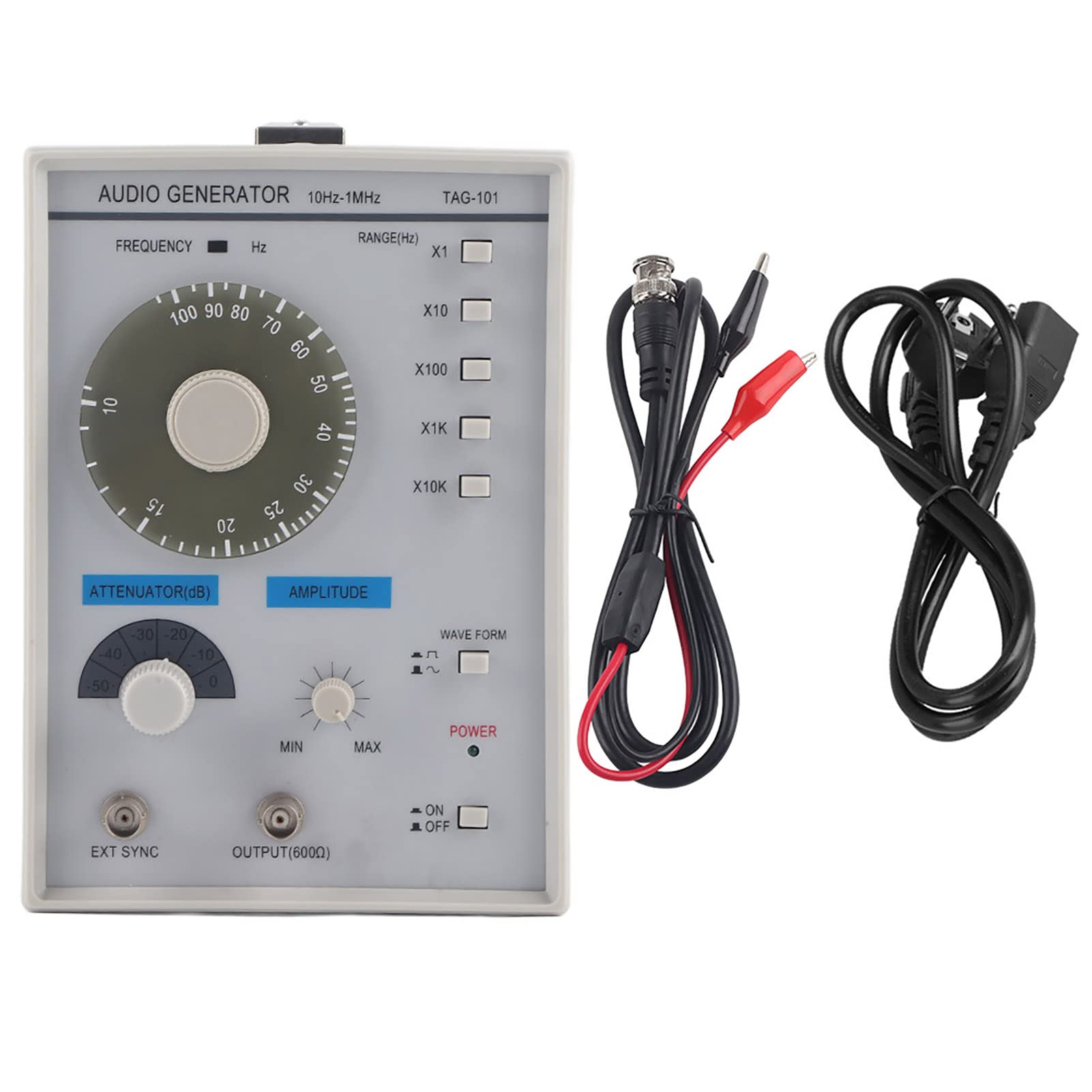 Hyuduo Generatore Segnale Audio 10 Hz-1 MHz Valore Picco 10 V per Manutenzione Linee Produzione Amatori Uscita Regolabile 0dB-50dB 5 Intervalli Misurazione Impedenza 600Ω Distorsione ≤0,1%