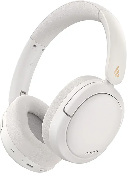 Edifier W800BT Pro -44dB Hybrid Active Noise Cancelling Headphones, Wireless Over Ear Headphones with Bluetooth 5.4, Hi-Res Audio, AI Clear Call, Custom EQ via App, Foldable Design, 253g Comfort White