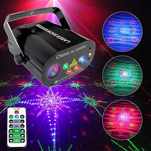 Chims DJ Party Lights Red Green Blue 128 Patterns RGB Colorful LED Ripple Wave Lighting for Birthday...