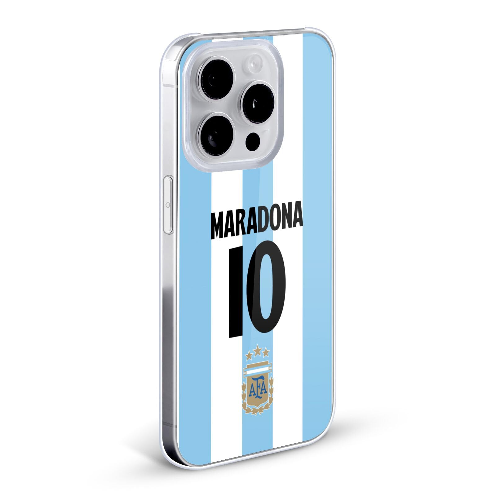 Head Case Designs Licenza Ufficiale Argentina National Football Team Diego Maradona Divisa Casa Giocatore 2024/25 1° Gruppo Custodia Cover per Parte Posteriore Compatibile con Apple iPhone 15 PRO Max