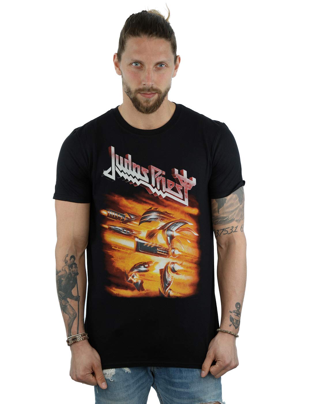 Absolute Cult Men's Black Judas Priest Firepower Cover T-Shirt XX-Large