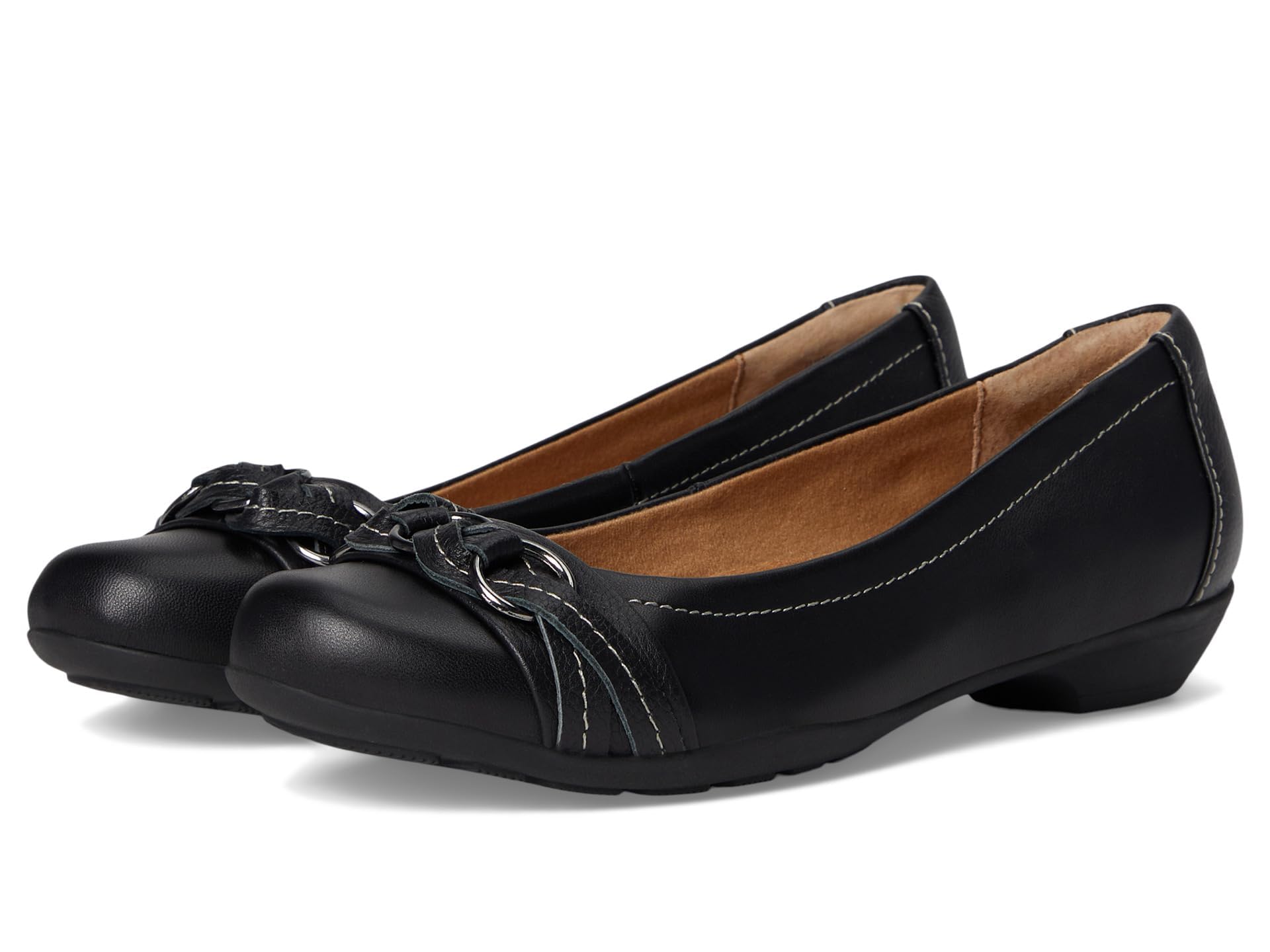 Comfortiva Posie - Soft Spots - Flats for Women - Leather Upper - Synthetic Lining - Rubber Outsole - Durable Black Calf Ionic 6.5 W (D)