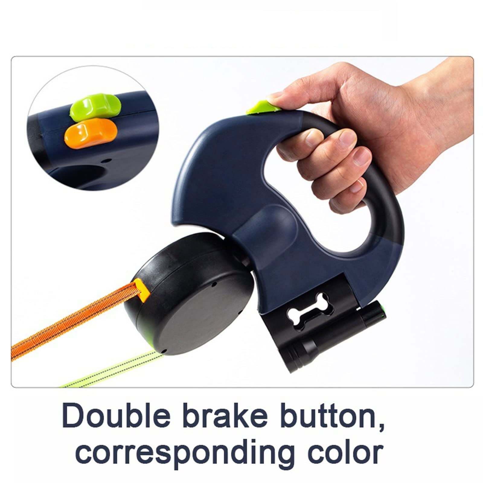 DieffematicGS Correa Perro Cuerdas de tracción dobles para perros y mascotas, correa retráctil automática para gatos y perros, correa ajustable para perros dobles, correa Flexible automática para perr