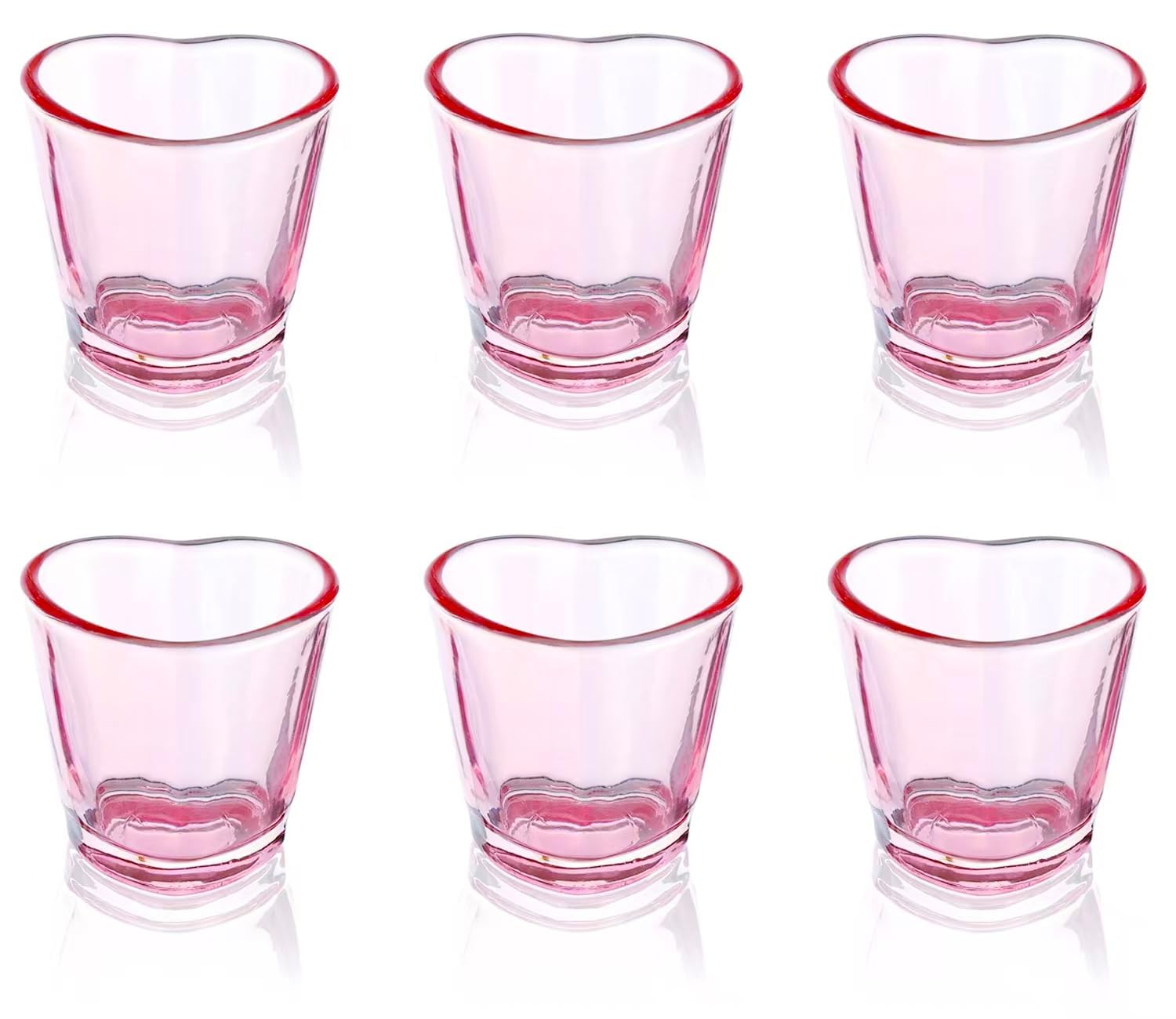 Heart Shot Glasses Set, Pink Shot Glass Cute 1.5oz