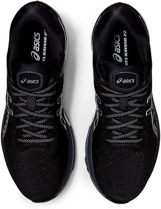 ASICS Men's Gel-Kayano 27 Running Shoes 8 X-Wide Black/Pure Silver
