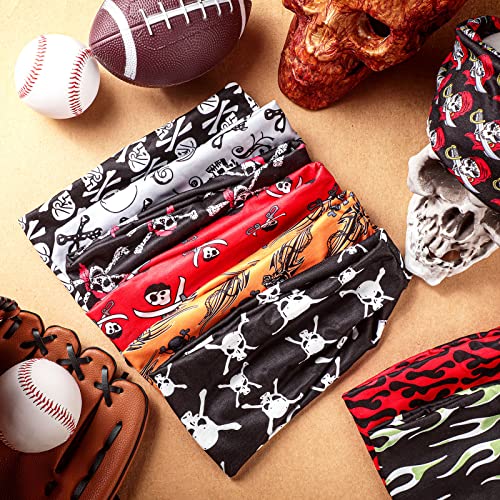 Image of 9 pcs Sweatbands for Men Workout Sport Headbands for Men Camo Headband Sweat Absorbing Headband Wide Sweatband for Head Basketball Football Cycling Running Yoga, 4.7 x 9.8 Inch