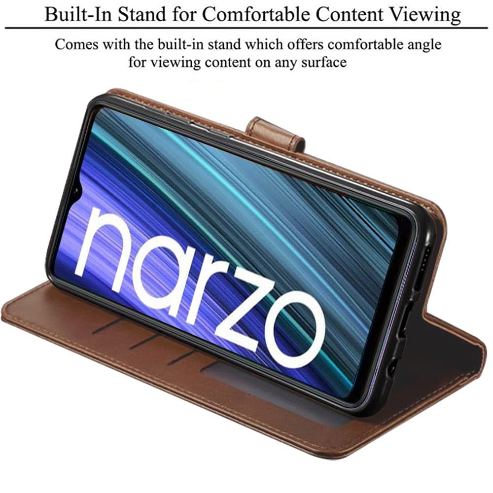 Realme Narzo 50A Flip Case - Leather Wallet Stand -4 Realme Narzo 50A Flip Case - Leather Wallet Stand -4