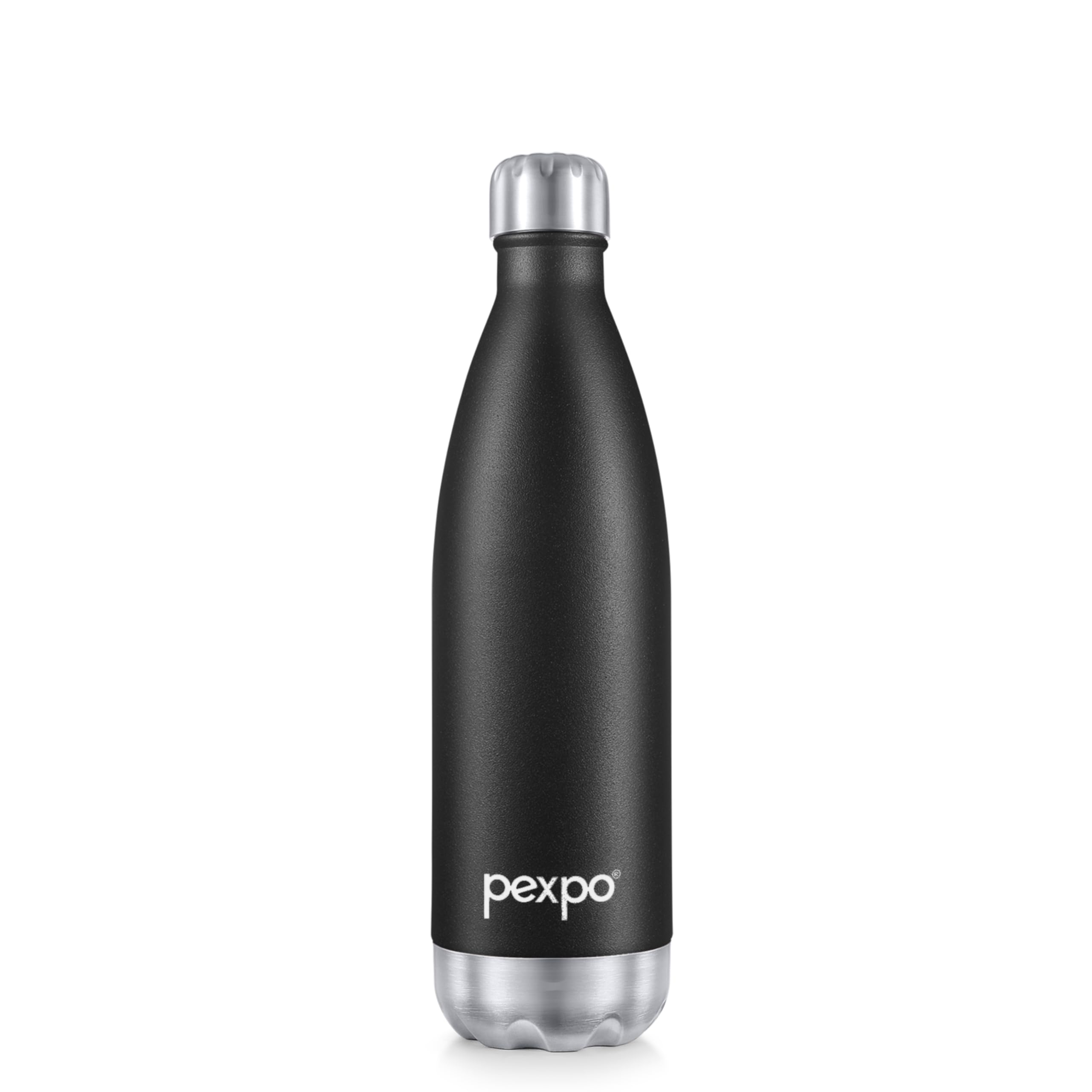 PEXPOElectro 24 Hrs Hot & Cold ISI Certified Flask | Stainless Steel Water Bottle - 750ml Knight Black | Thermoflask | Office Bottle | Workout | Travelling | Home | Adults & Kids