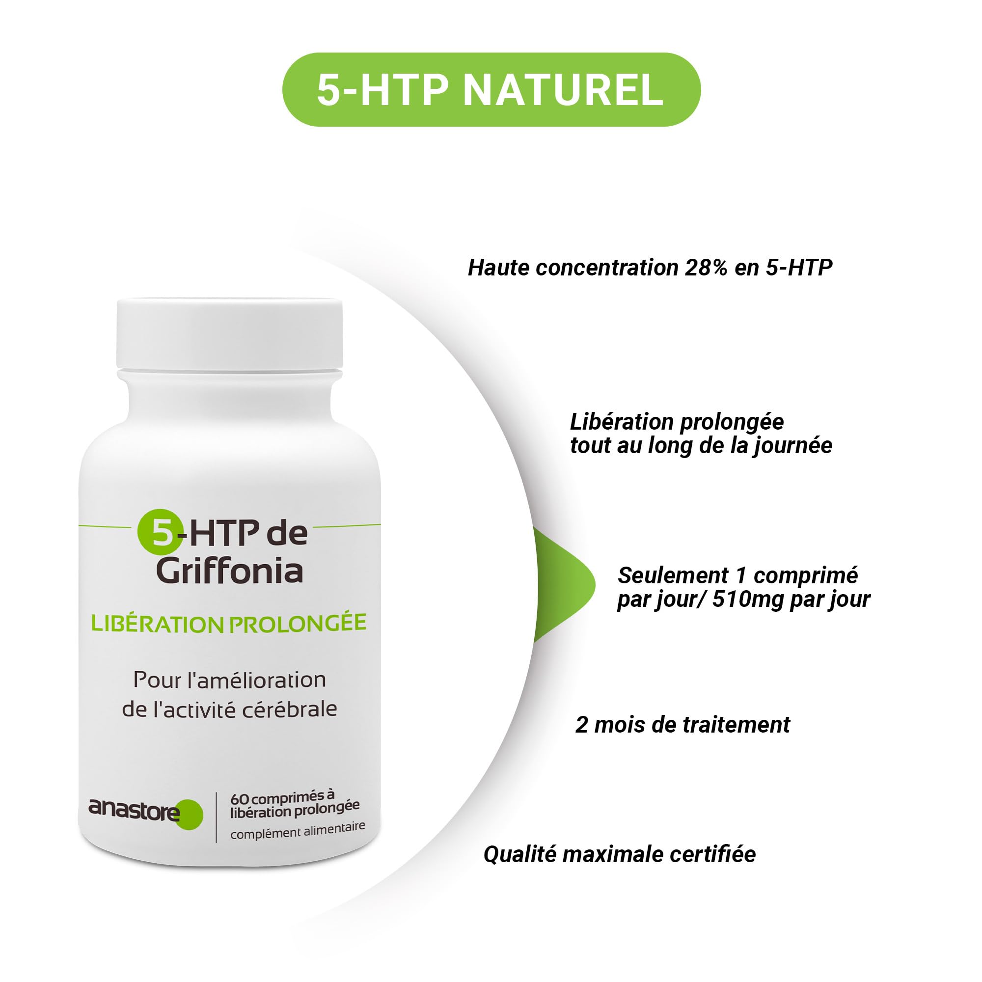 5-HTP de Griffonia * 510 mg/comprimés * origine naturelle à libération prolongée * équilibre émotionnel (4)