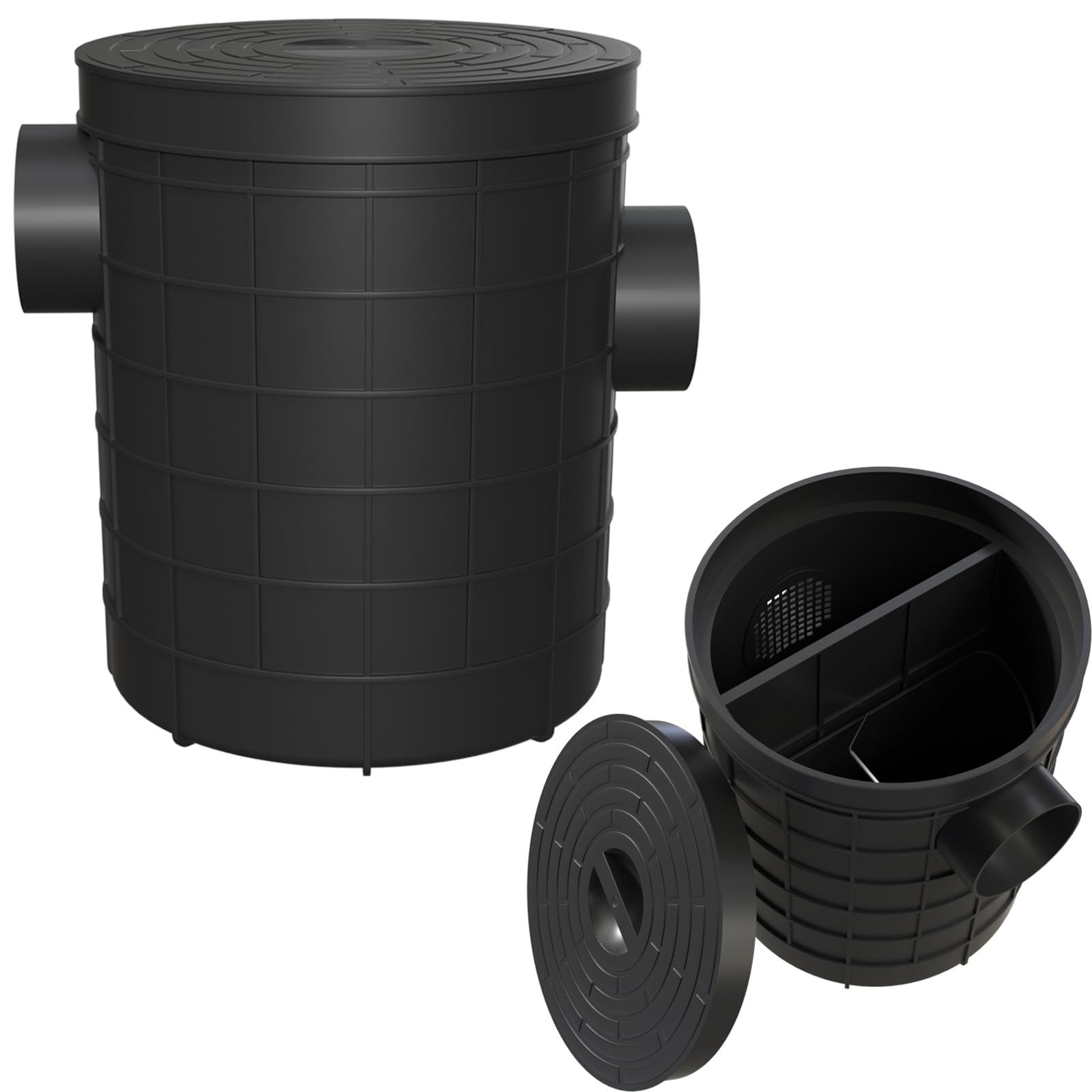 Photo 1 of Commercial Grease Trap, Lightweight PE Plastic Grease Interceptor Trap Side Inlet Waste Oil Water Separator for Kitchen Sink Restaurant Wastewater Easy Install