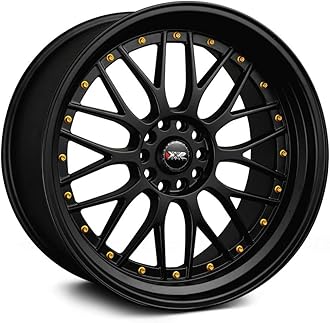 XXR 521 17x7 5-100/5-4.5 +38 Black/Gold Rivets