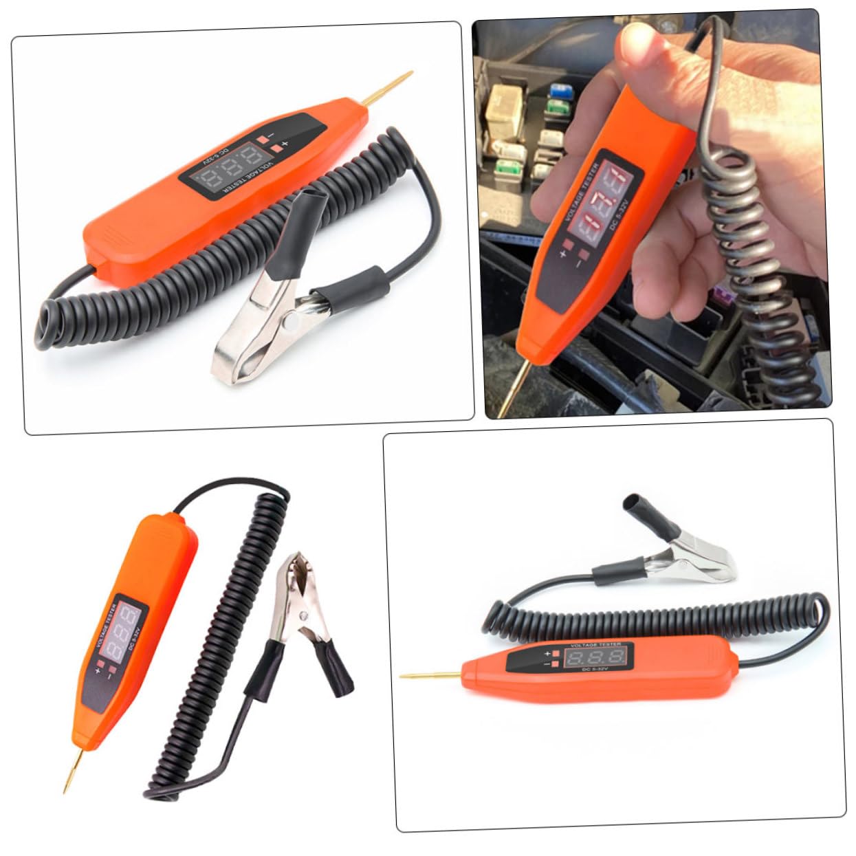 Cabilock 4 Pièces Stylo De Test De Tension Automobile Stylo Testeur De Tension De Voiture Usb Pouvoir Outil Numérique Testeur De Fusible Testeur Électrique Fusible Voiture Abdos