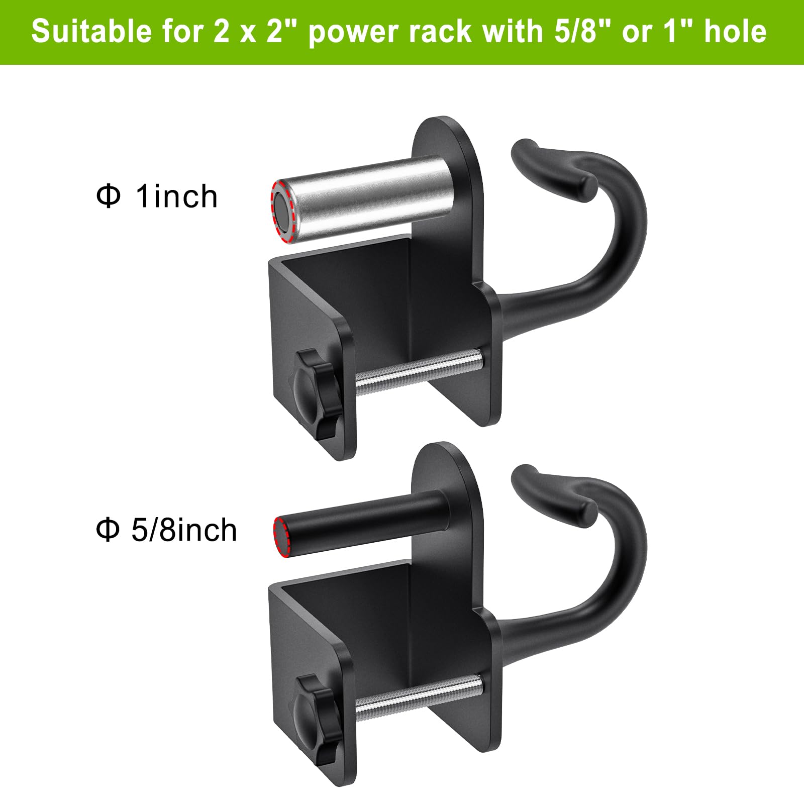 Kipika Anchor pour bandes de résistance compatibles avec un trou de 1,5 cm ou 2,5 cm – Crochets en acier robuste avec coussinets en caoutchouc pour entraînement à domicile, musculation et exercices de