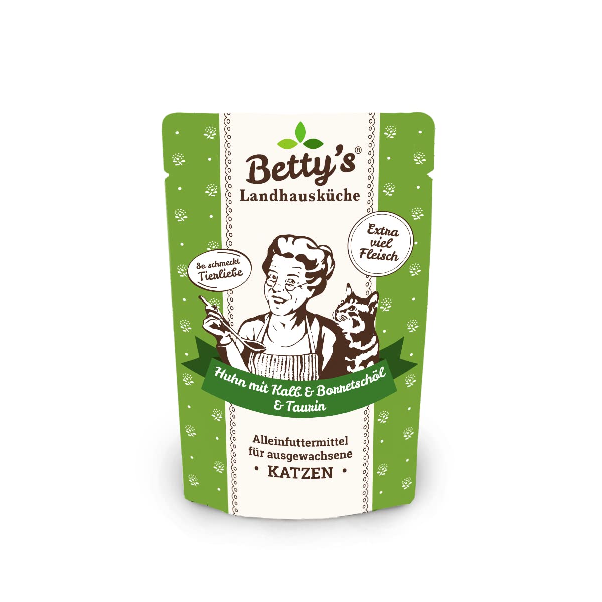 Boswelia Bettys Landhuiskeuken verse zak zak nat voer kat, kip & kalkoen met borretolie 100 g, graanvrij, beste kwaliteit, hoogwaardig vlees, zacht gekookt, hoge biologische beschikbaarheid
