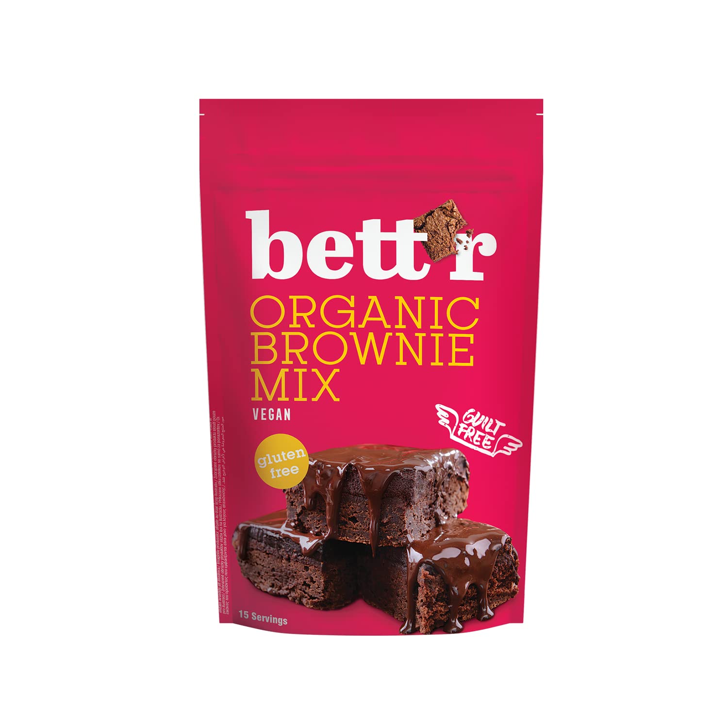 bett'r Organic Brownie Mix, Bio, Vegane & Gluten free Brownies Mit Reichhaltigem Kakaogeschmack-6 x 400g-jeweils 15 Portionen