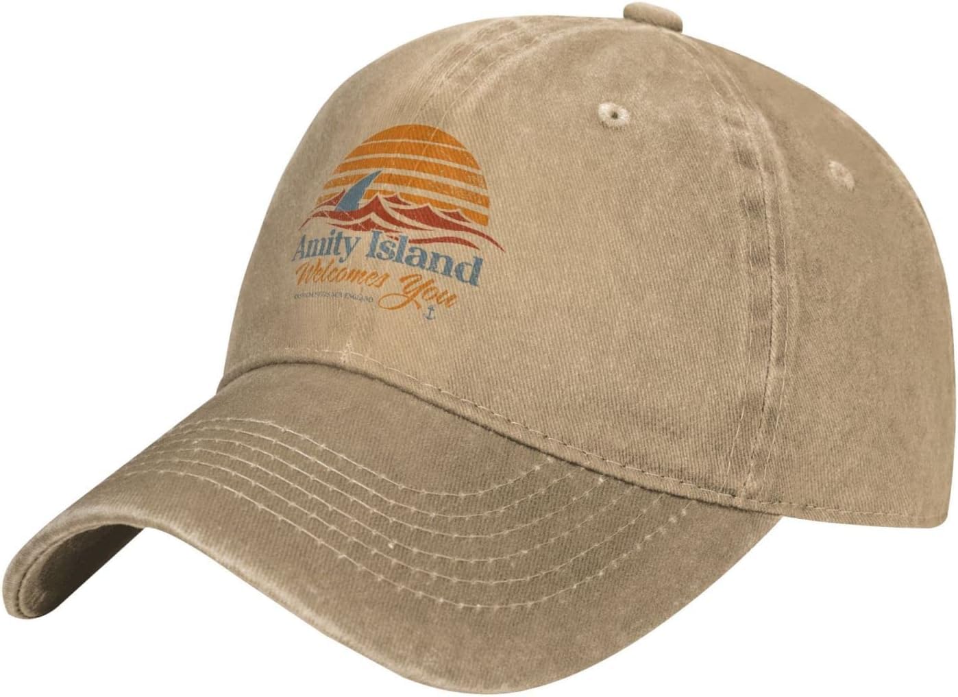 Jaws Amity Island Hats Baseball Caps Washed Dad Trucker Denim Cowboy Hat