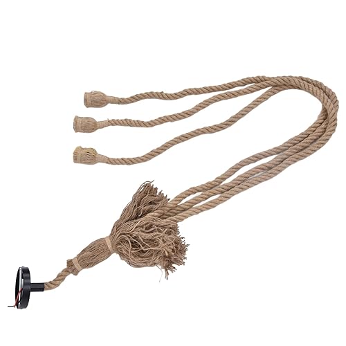 Miniatura 4 de 3 cabezales colgante de cuerda de cáñamo, base de luz retro vintage con tubo de expansión para lámpara colgante para cocina, isla, sala de estar,