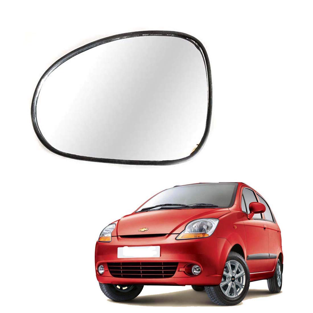 Maczo - Left Side Mirror Glass for Chevrolet Spark