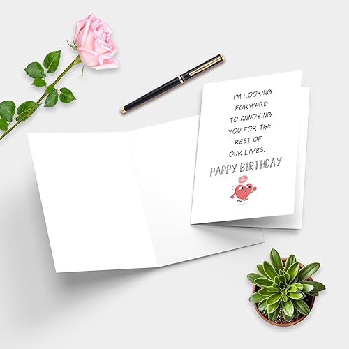 Miniatura 2 de UUEFKTN Tarjeta de cumpleaños para él y ella, divertidas tarjetas de cumpleaños para marido, novio, esposa, novia, regalos románticos, lindas