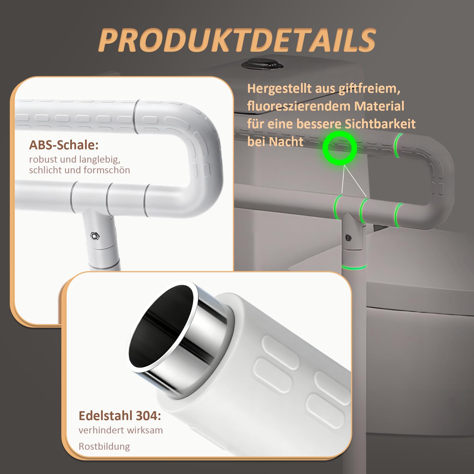 YUCHENGTECH Behinderten WC Haltegriff 70cm Belasten 150 kg | für Senioren Behinderten Schwangere