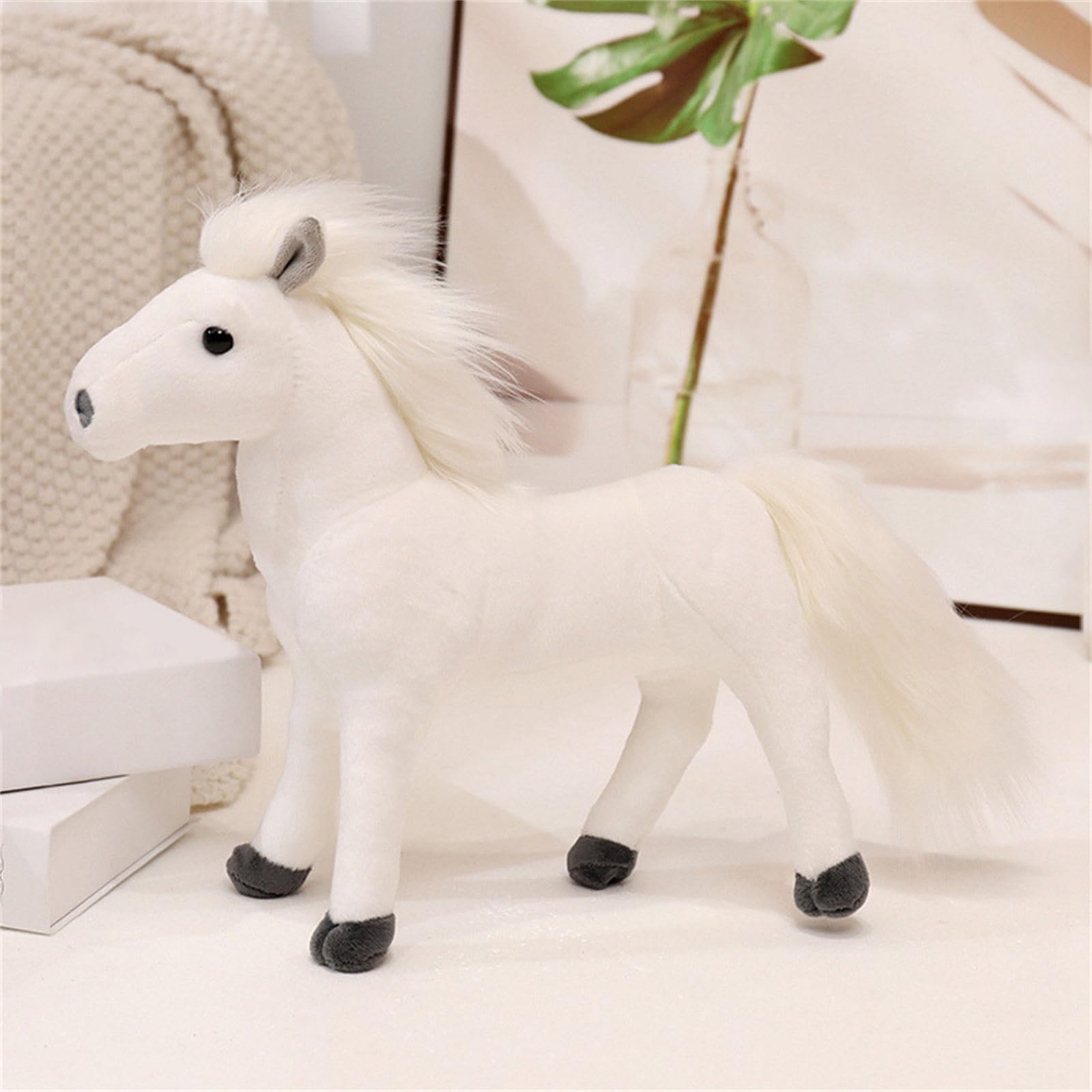 グレーとホワイトの馬型ぬいぐるみ BMW 純正 KIDS COLLECTION 2023 ペガサス ぬいぐるみ ソフトトイ