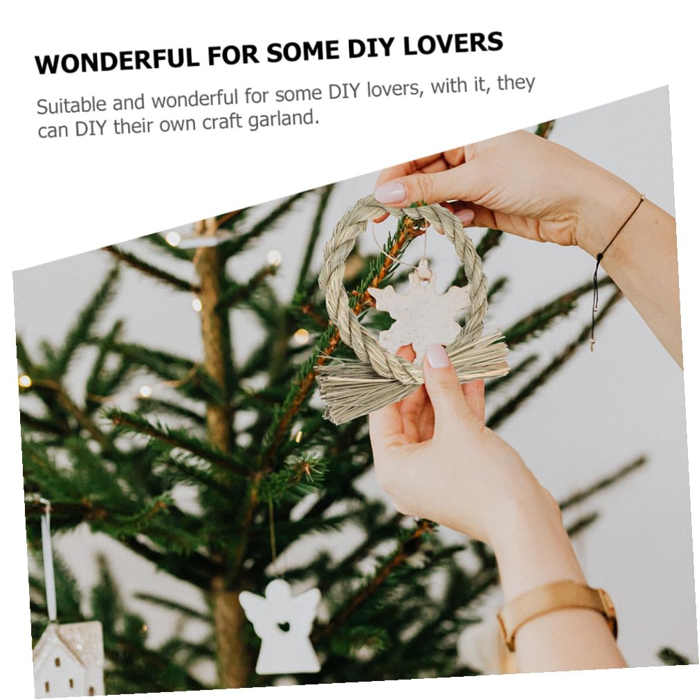 15 STK Japanischer Grasring Strohring Feng-Shui-Dekoration Zubehör Für Das Auto Natürlicher Kranz Heimzubehör Weihnachts DIY Material Girlande Heimdekoration Strohkranz Light Green PRETYZOOM