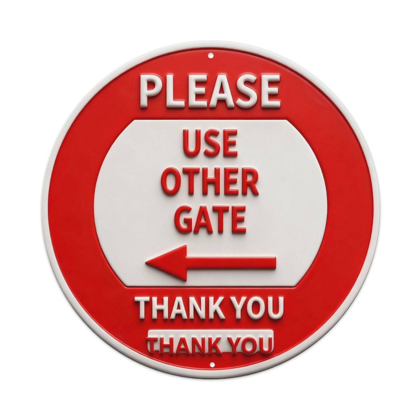 Please Use Other Gate Thank You Round Metal Tin Sign Vintage Wall Decor, Bar Garage Cafe Kitchen Home Wall Art Poster 8x8inches