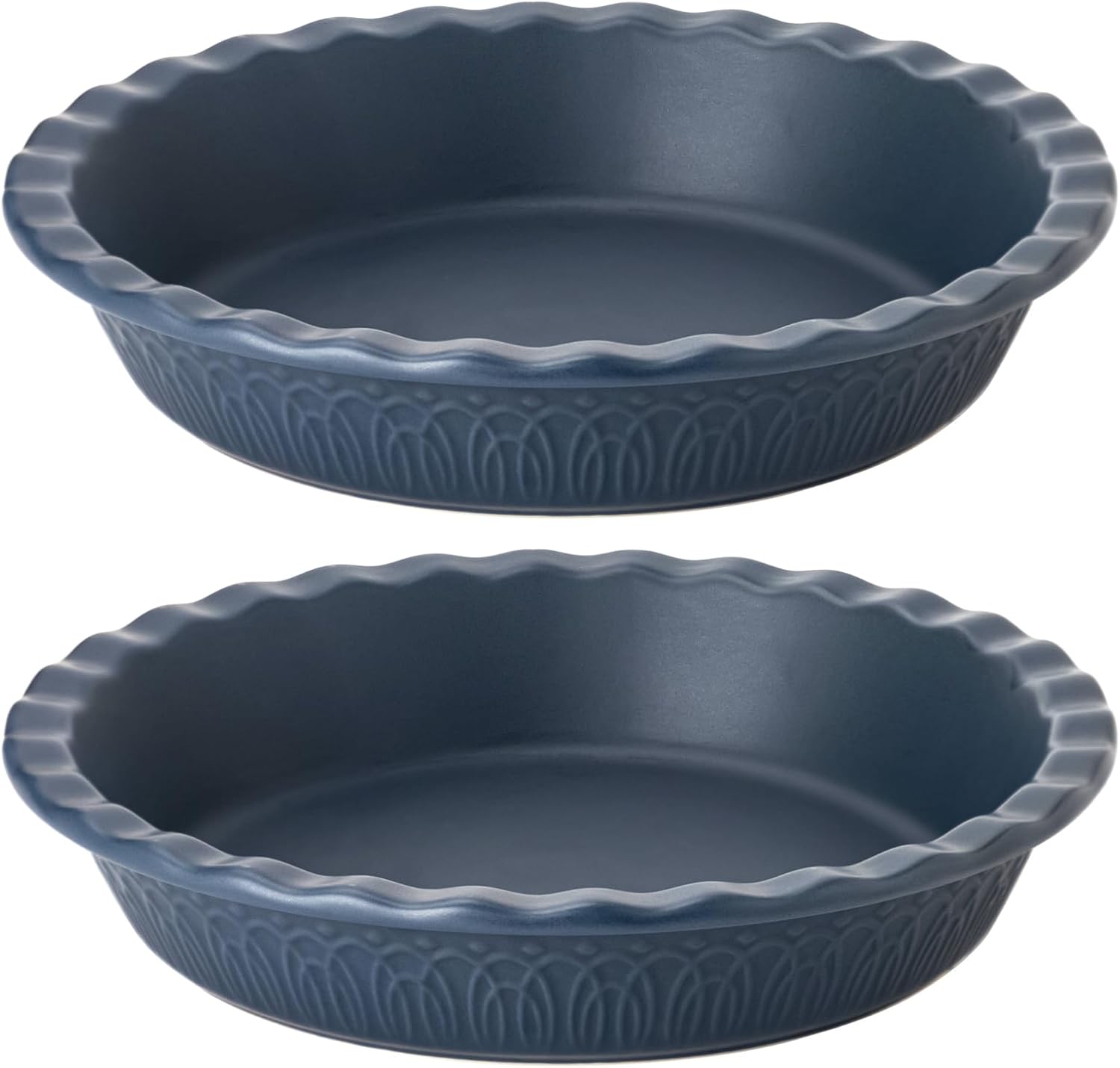 Fun Elements Ceramic Pie Pan, 9 Inch Pie Dish for Baking